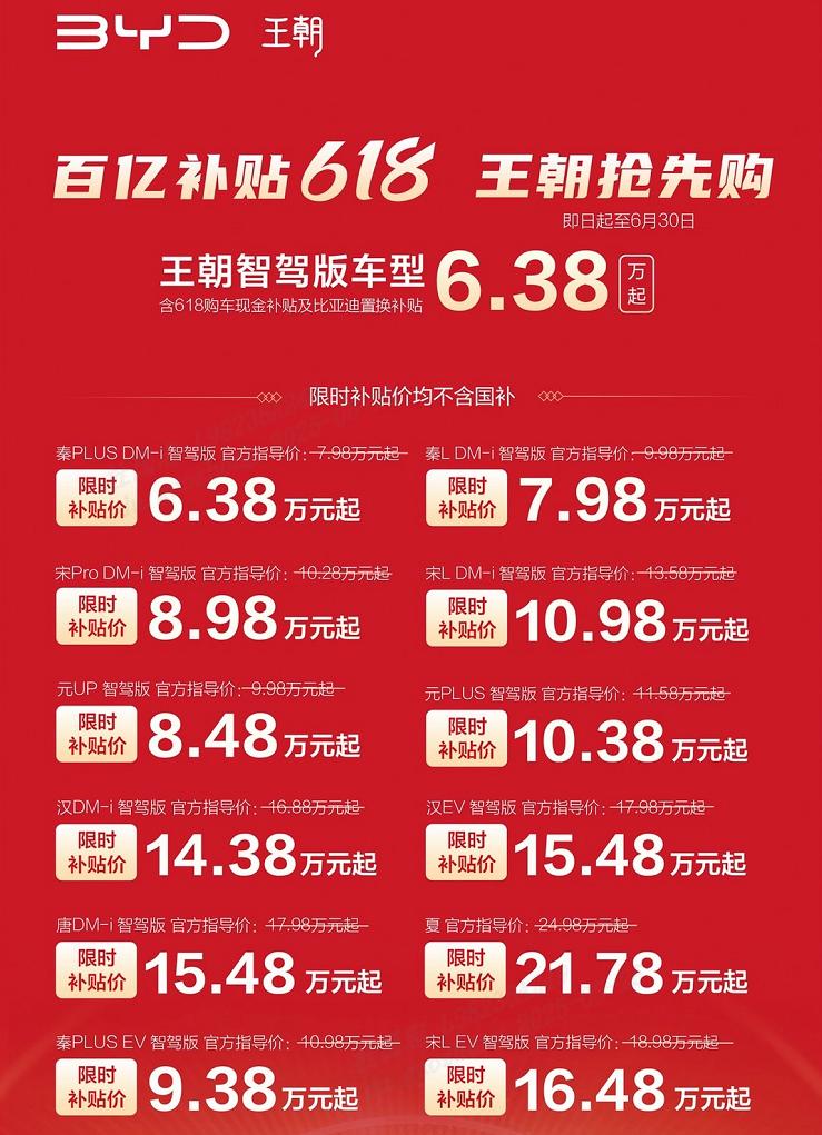 比亞迪22款智駕車(chē)型限時(shí)直降!最高補(bǔ)貼5.3萬(wàn)元,王朝/海洋網(wǎng)齊發(fā)力